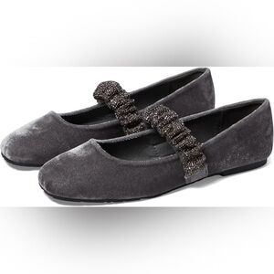 NEW Kenneth Cole Reaction Women’s Emela Jewel Flats - Dark Grey Velvet